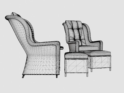 Lotus Lounge Duo Set 3D Модель