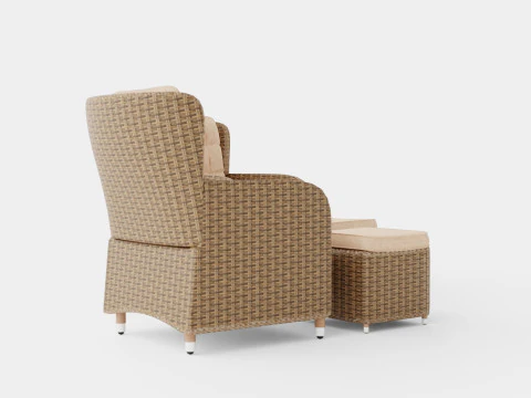 Lotus Lounge Recliner Duo Set 3D Model