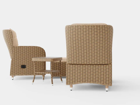 Lotus Lounge Recliner Duo Set 3D Model