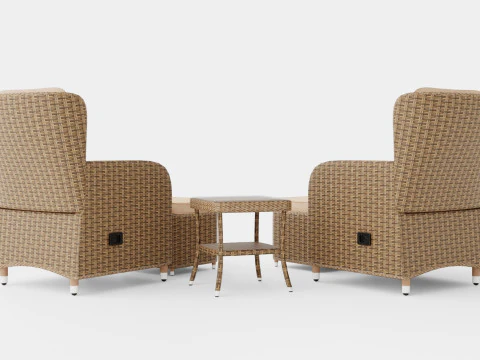 Lotus Lounge Recliner Duo Set 3D Model