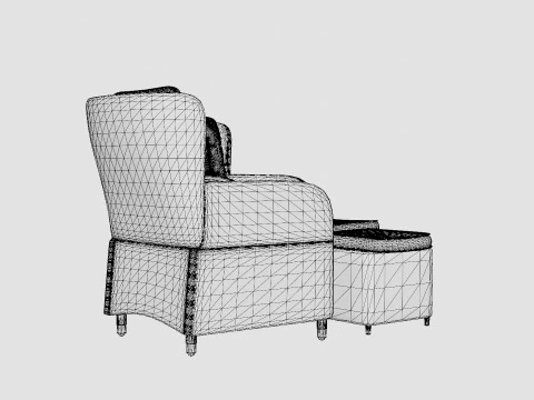 Lotus Lounge Recliner Duo Set 3D Model