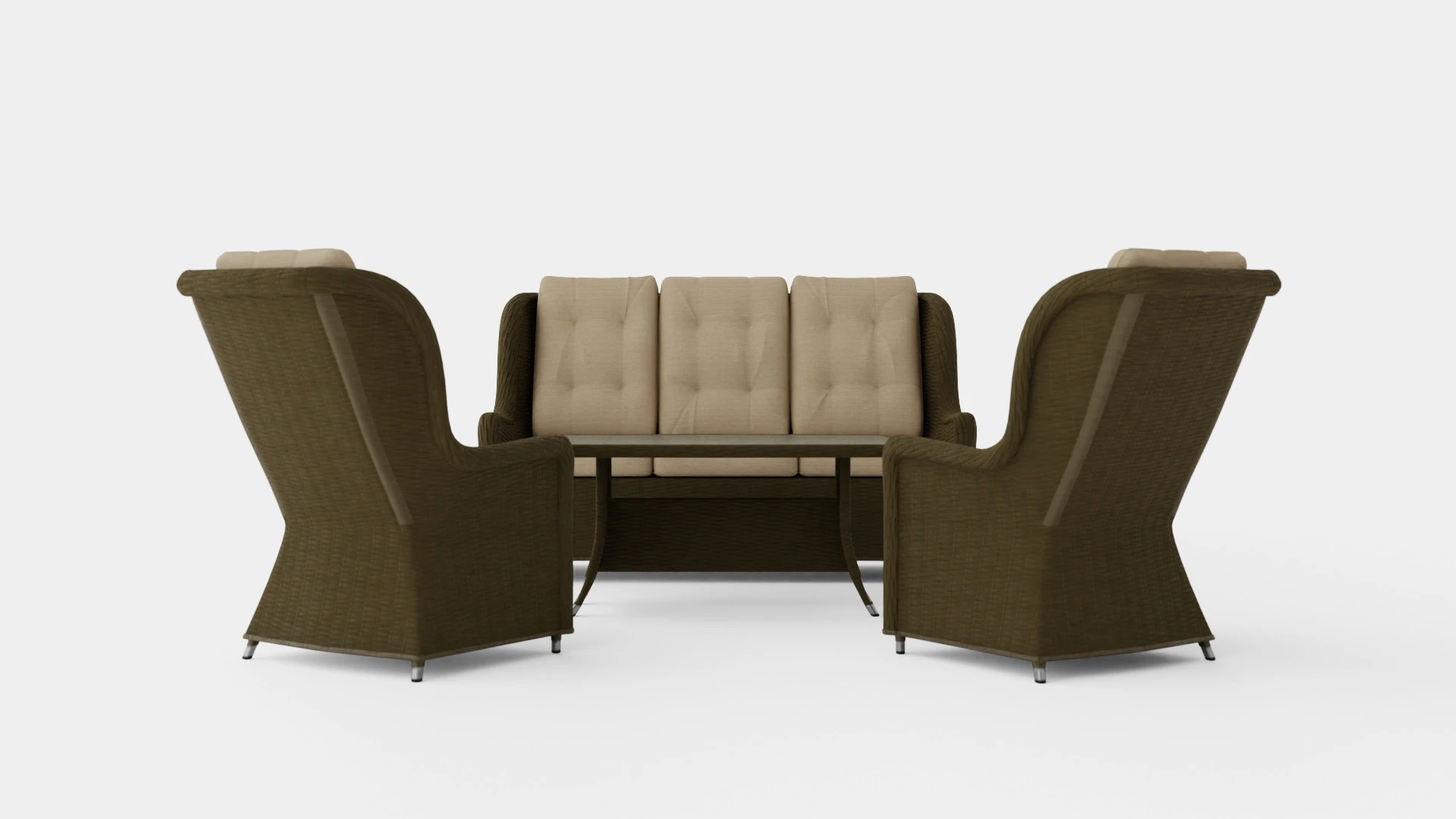 Lotus Lounge Sofa Set 3D Model .c4d .max .obj .3ds .fbx .stl .blend 
