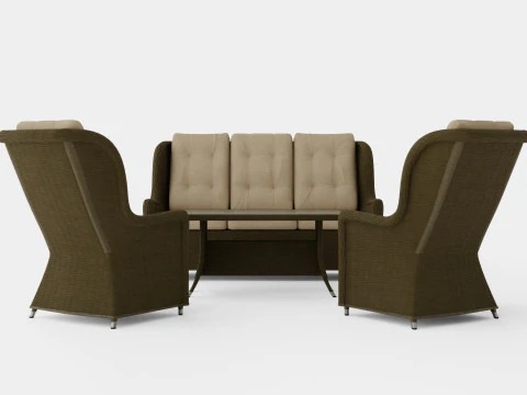 ロータスラウンジソファセット 3Dモデル