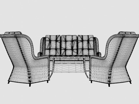 Lotus Lounge Sofa Set 3D 모델