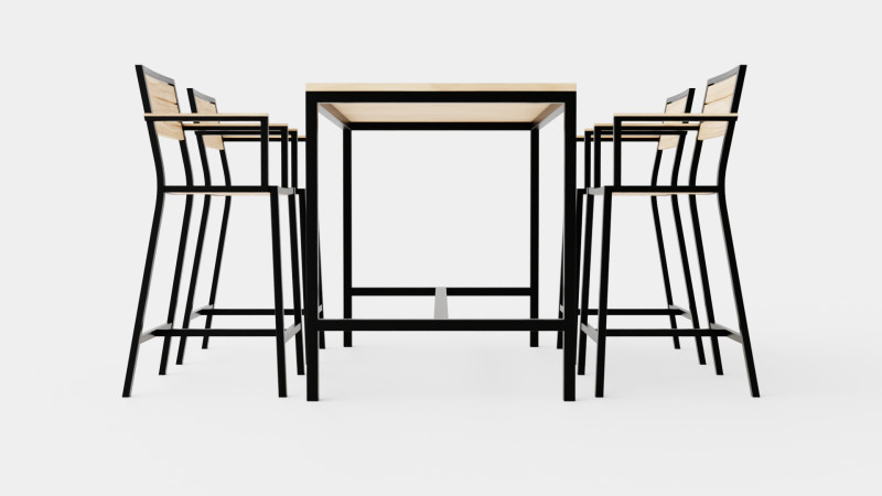 Lugo Teak Cafe Set 3D Model .c4d .max .obj .3ds .fbx .stl .blend 