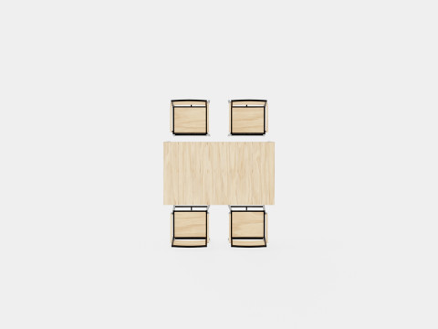Lugo Teak Cafe Set 3D Model