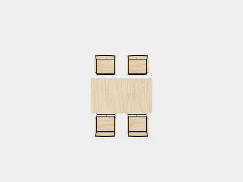 Lugo Teak Cafe Set 3D Model