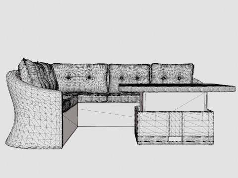 Martinique Corner Sofa Set 3D 模型