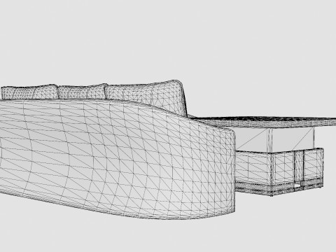 Martinique Corner Sofa Set 3D 模型