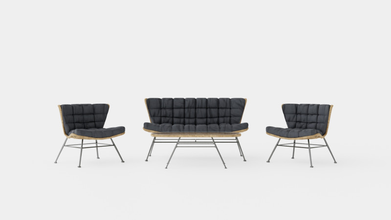 Melbourne Lounge Set 3D Model .c4d .max .obj .3ds .fbx .stl .blend 