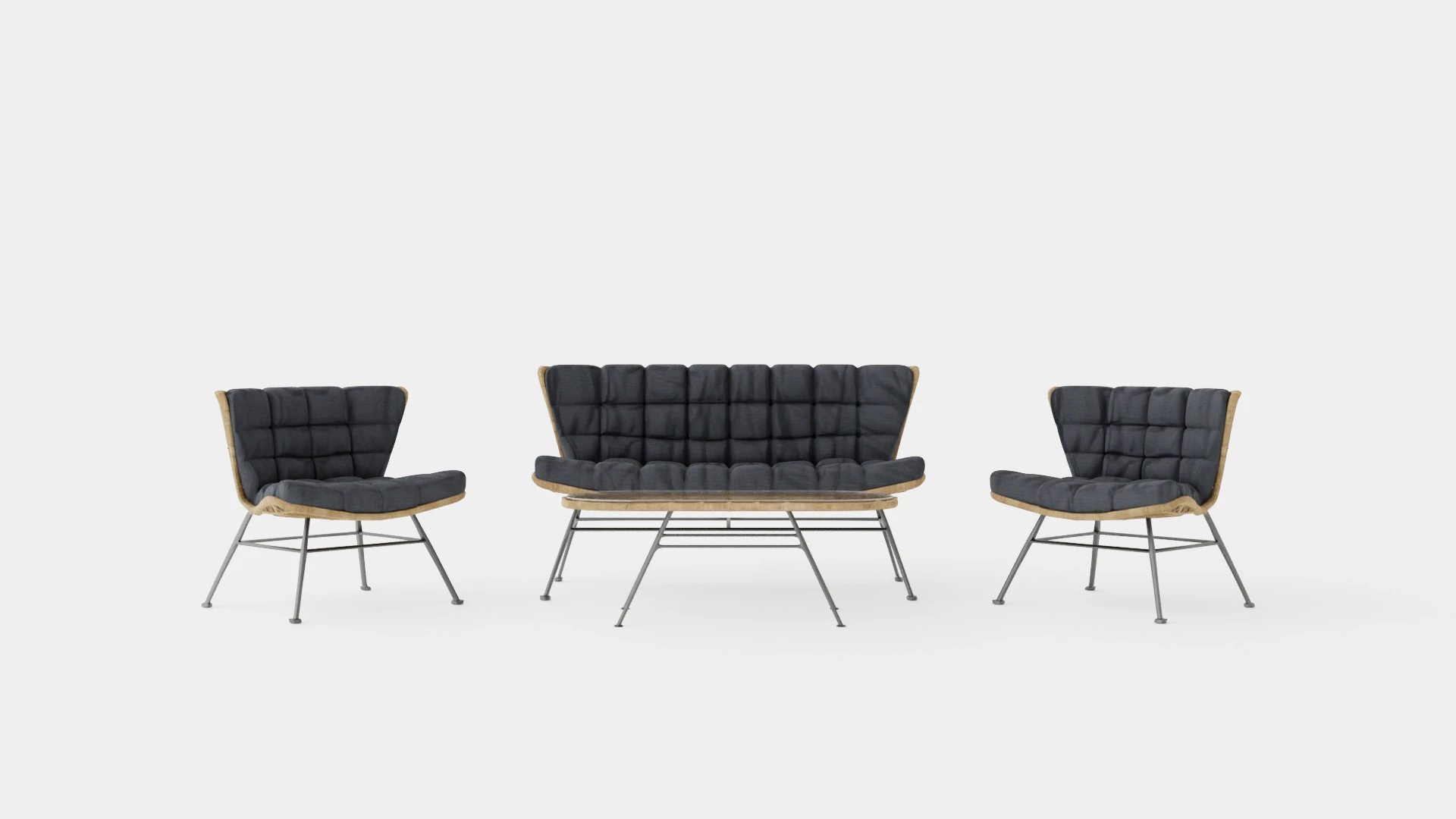Melbourne Lounge Set 3D Model .c4d .max .obj .3ds .fbx .stl .blend 
