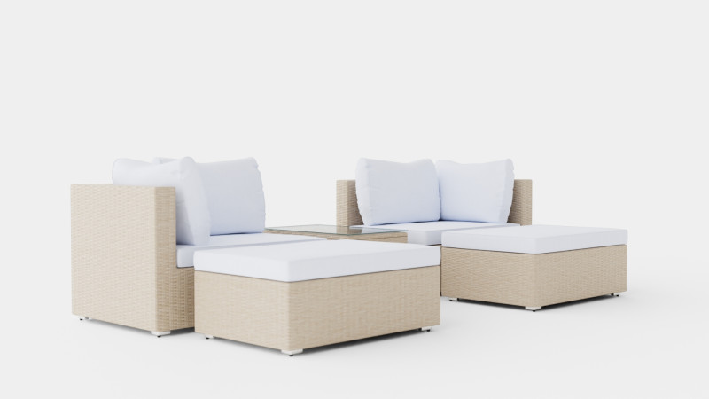Mison Lounge Set 3D Model .c4d .max .obj .3ds .fbx .stl .blend