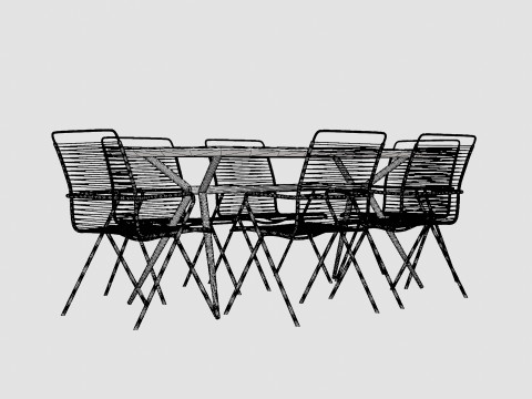 Modena Dining Set Modèle 3D
