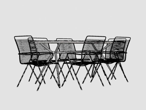 Set da pranzo modenese Modello 3D