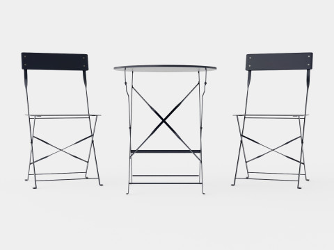 Molly Cafe Set Grey 3D Model