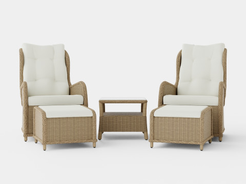 Nantes Recliner Set Sand 3D Model