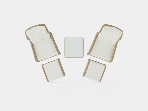 Nantes Recliner Set Sand Model 3D