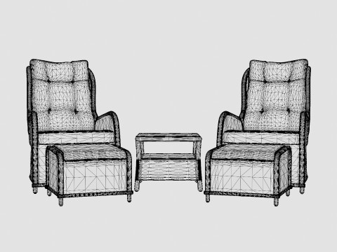 Nantes Recliner Set Sand Model 3D