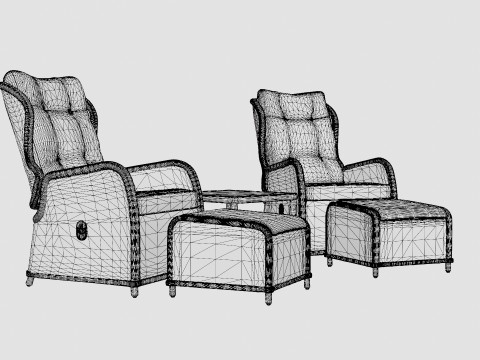 Nantes Recliner Set Sand Model 3D