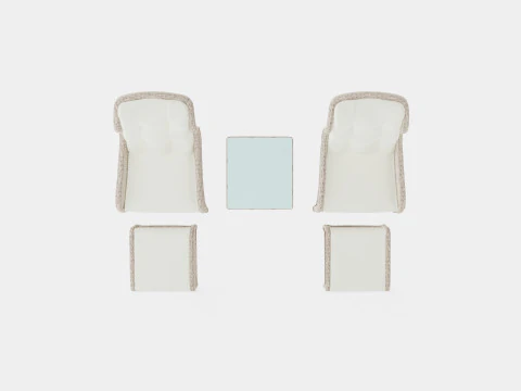 Nantes Recliner Set Nature 3D Model