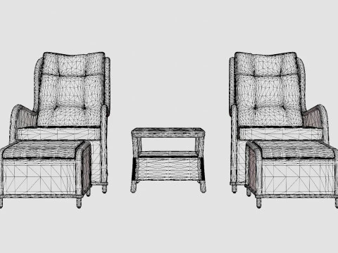 Nantes Recliner Set Nature 3D Model