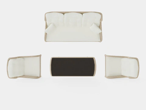 Nantes Sofa Set Nature 3D Model
