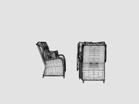 Nantes Sofa Set Nature 3D Model