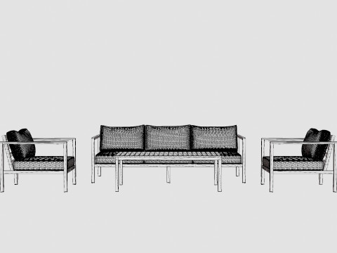 New York Sofa Set 3D Model