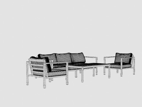 New York Sofa Set 3D Model
