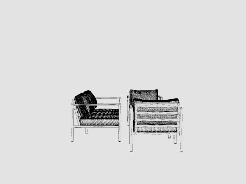 New York Sofa Set 3D Model