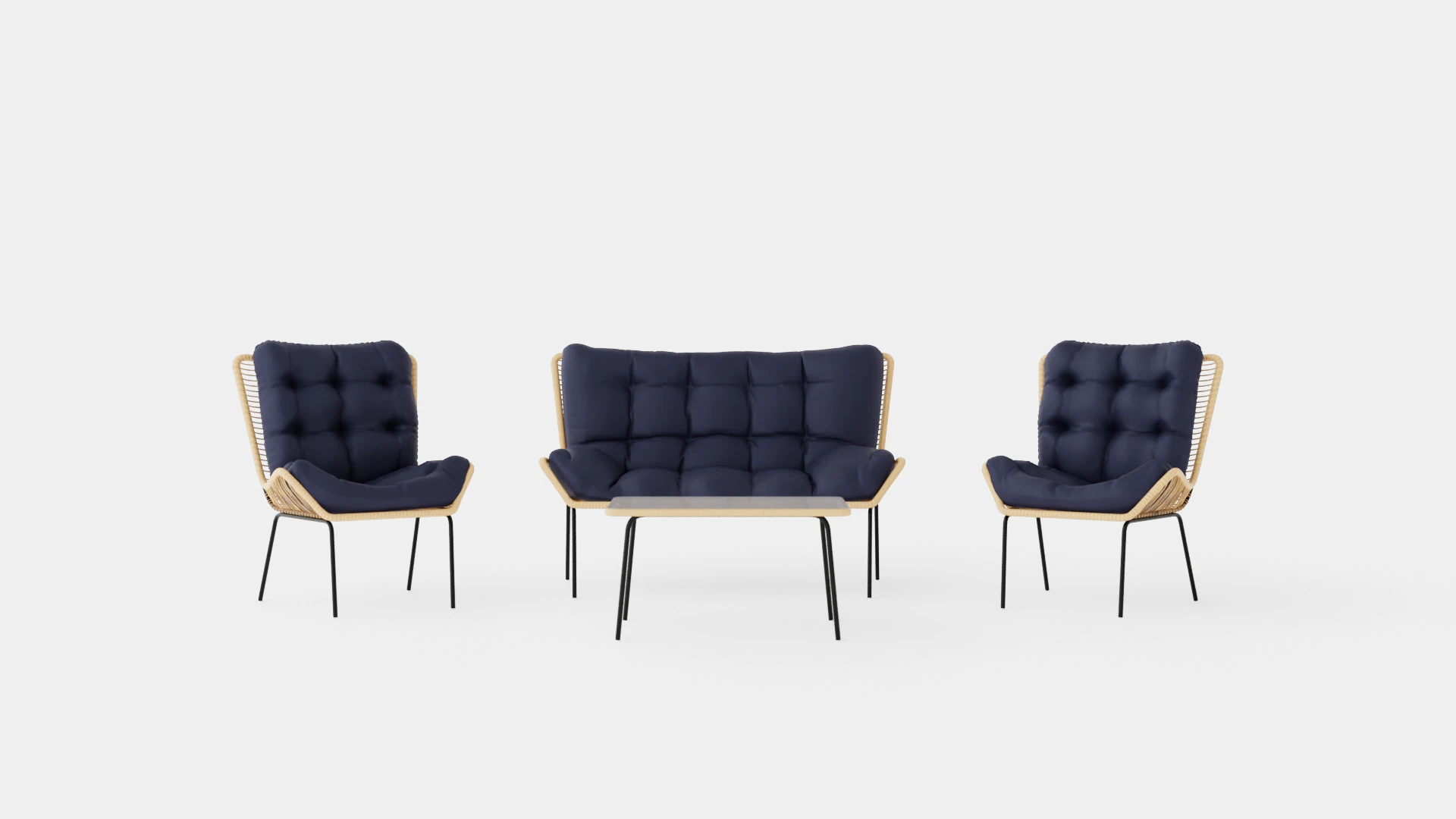 Nice Sofa Set Bulky 3D Model .c4d .max .obj .3ds .fbx .stl .blend 