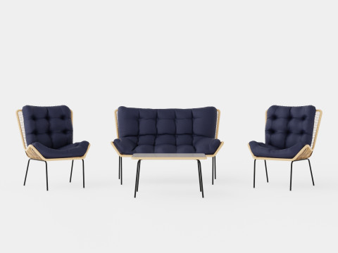 Nice Sofa Set Bulky 3D Model