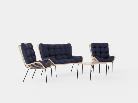 Nice Sofa Set Bulky 3D 模型