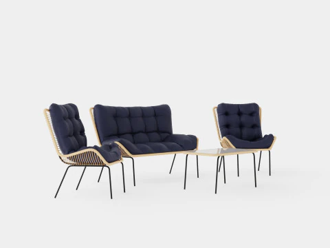 Nice Sofa Set Bulky 3D Model