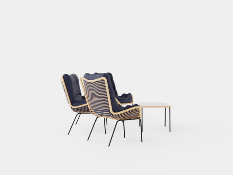 Nice Sofa Set Bulky 3D 模型