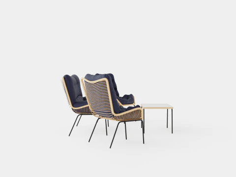 Nice Sofa Set Bulky 3D Model