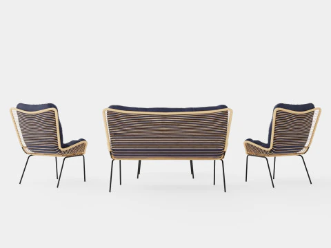 Nice Sofa Set Bulky 3D Model