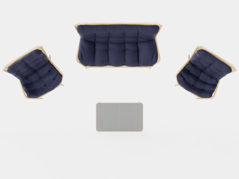 Nice Sofa Set Bulky 3D 模型