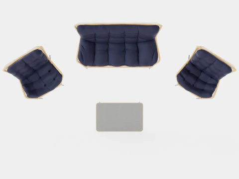 Nice Sofa Set Bulky 3D Model