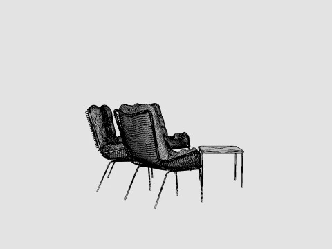 Nice Sofa Set Bulky 3D Model