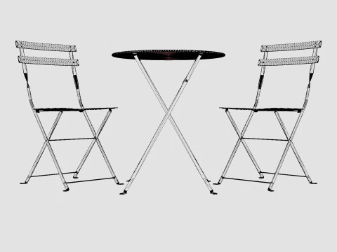 大阪カフェセット ブラック 3Dモデル