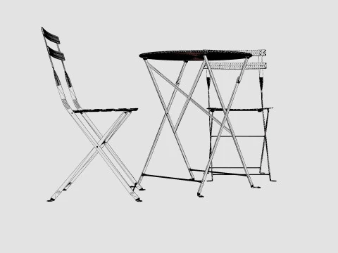 大阪カフェセット ブラック 3Dモデル