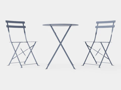 Set da caff&egrave; Osaka blu Modello 3D