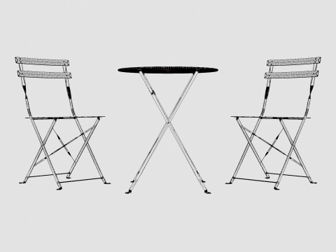 Osaka Cafe Set Blue Model 3D