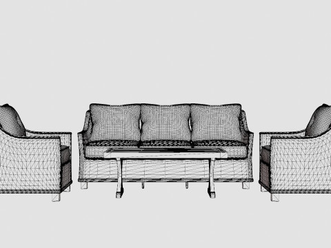 Paris Lounge Set 3D Model
