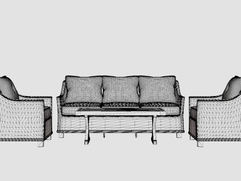 Paris Lounge Set 3D Model