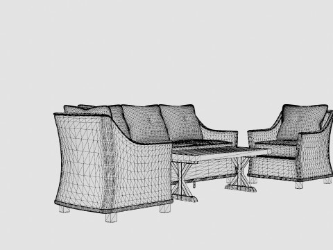 Paris Lounge Set 3D Model