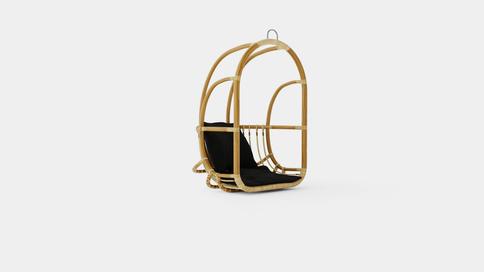 Rovato Natural Rattan Hanging Chair 3D Model .c4d .max .obj .3ds .fbx .stl .blend 