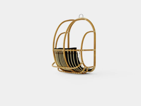 Rovato Natural Rattan Hanging Chair 3D Model