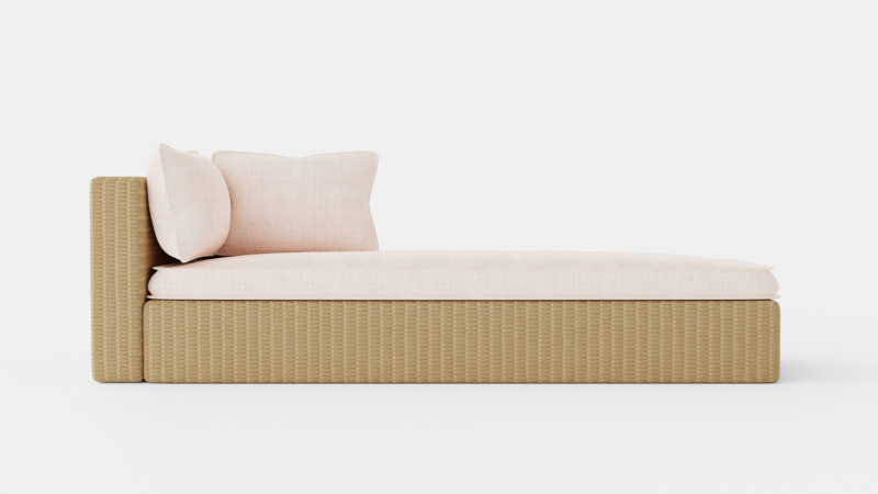 Santorini left chaise lounger 3D Модель .c4d .max .obj .3ds .fbx .stl .blend 